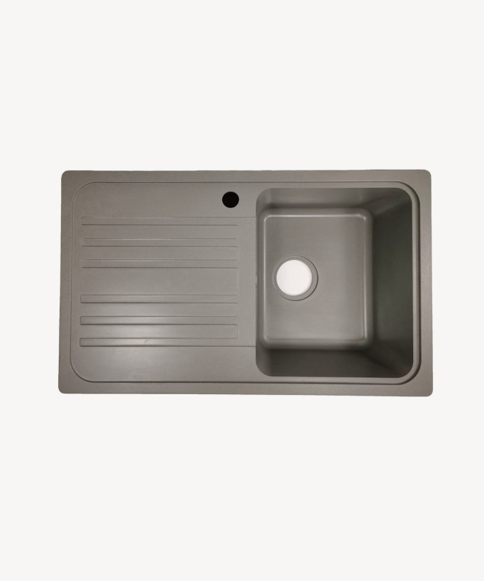 Galanthus 1000mm Kitchen Sink with Drainer - Cement Grey
