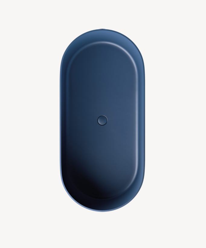 Ovo Freestanding Mineral Composite Bath - Midnight Blue