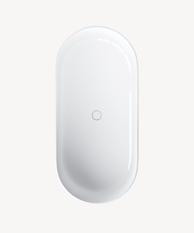 Ovo Freestanding Mineral Composite Bath - Glossy White