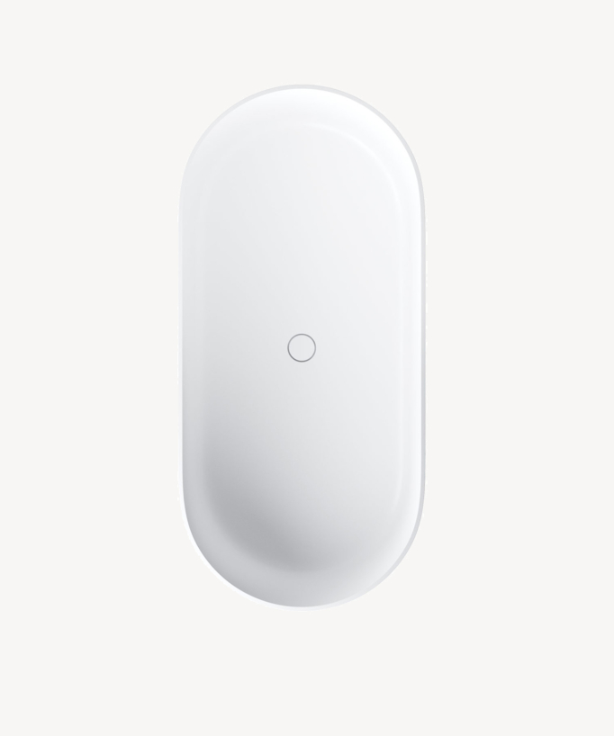 Ovo Freestanding Mineral Composite Bath - Matte White