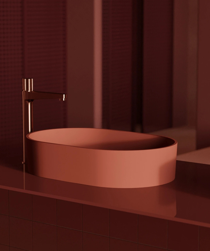 Ovo Countertop Basin - Terracotta
