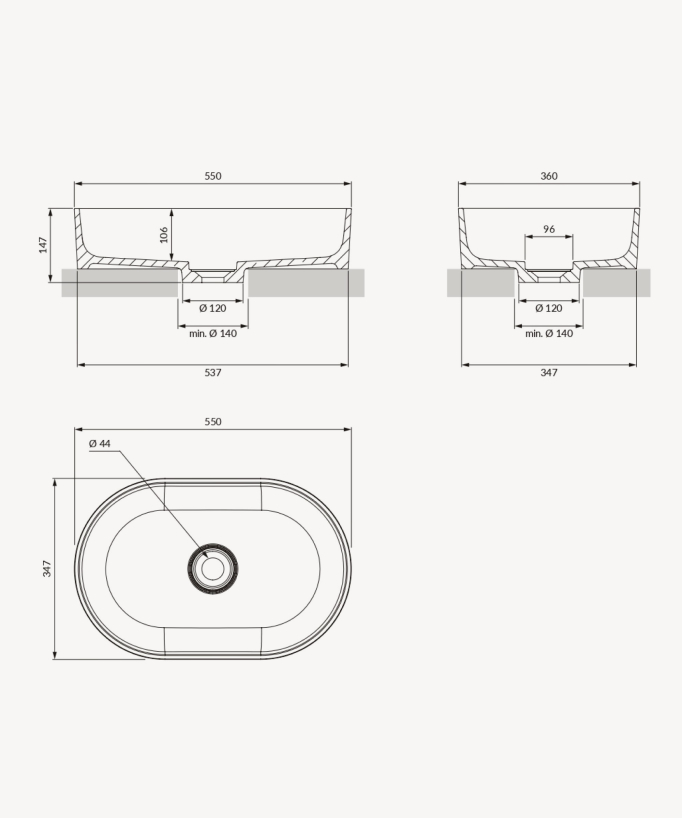 Ovo Countertop Basin - Glossy White