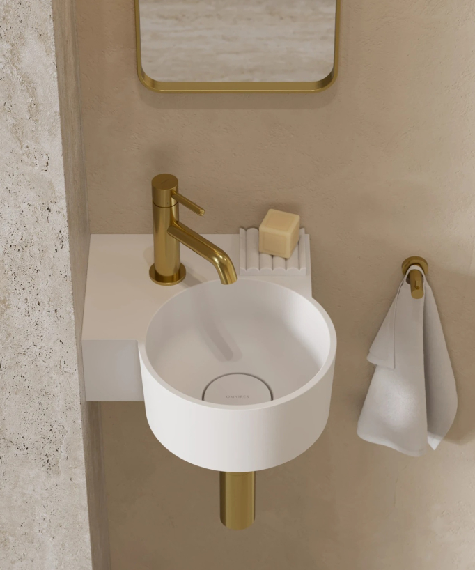 Ovo - Round Wall-Hung Cloakroom Basin - Matte white