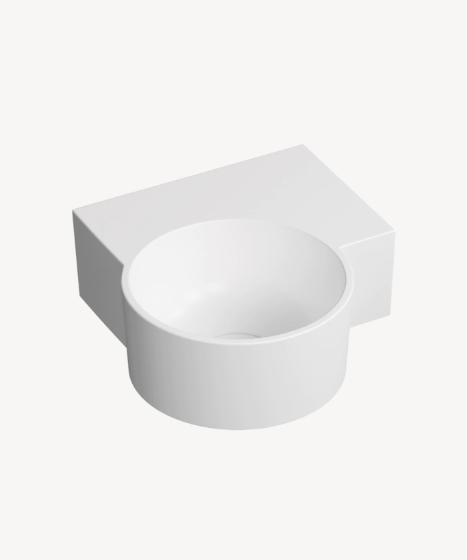 Ovo - Round Wall-Hung Cloakroom Basin - Matte white