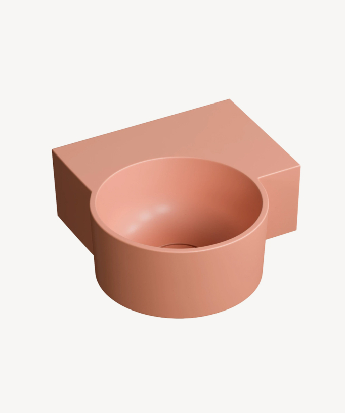 Ovo - Round Wall-Hung Cloakroom Basin - Coral
