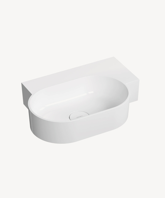 Ovo - Wall-Hung Basin - Glossy white