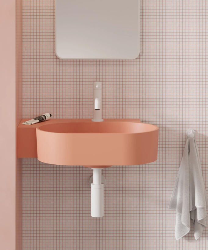 Ovo - Wall-Hung Basin - Coral