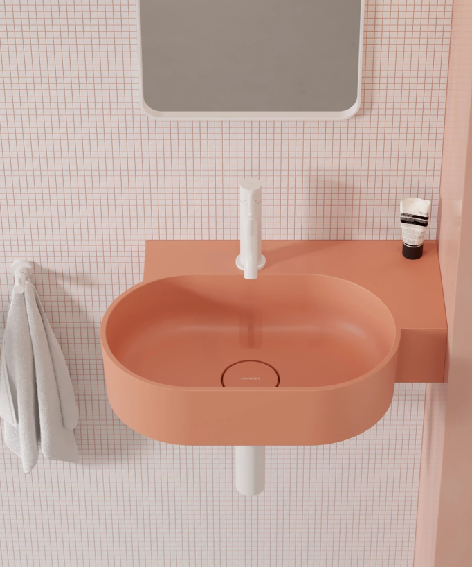 Ovo - Wall-Hung Basin - Coral