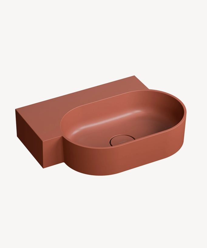 Ovo - Wall-Hung Basin - Terracotta
