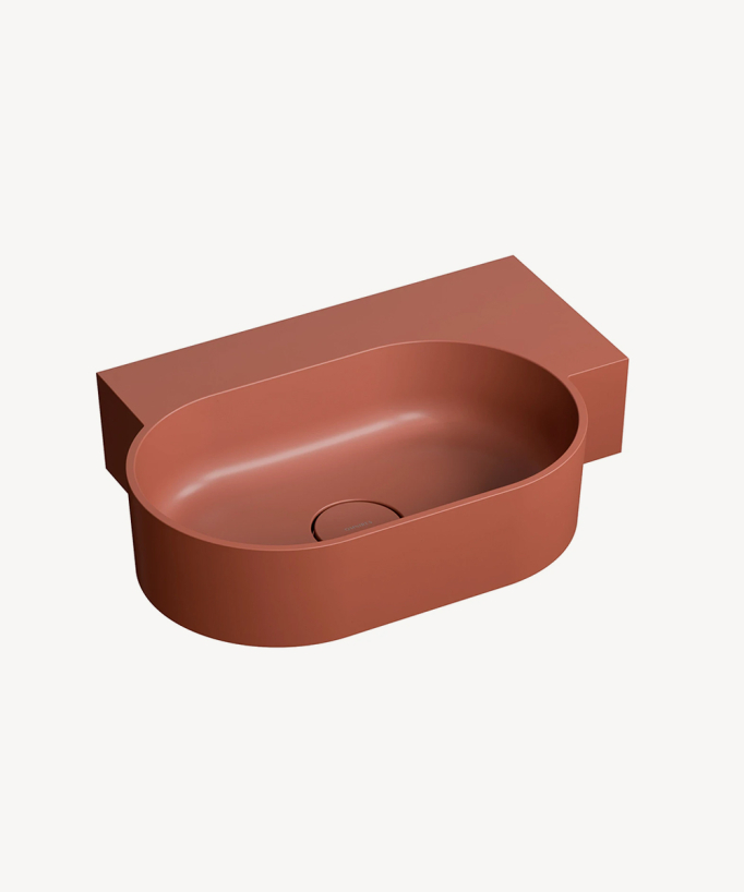 Ovo - Wall-Hung Basin - Terracotta