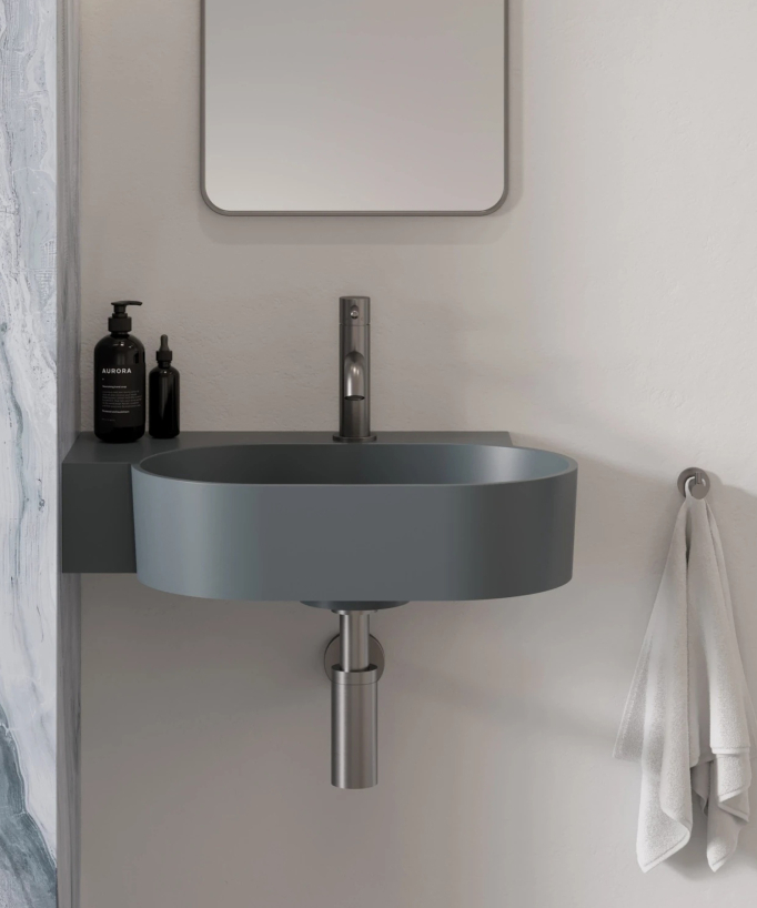 Ovo - Wall-Hung Basin - Grey