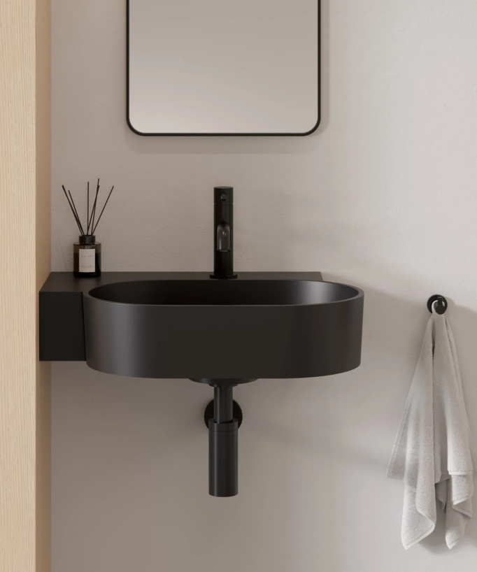 Ovo - Wall-Hung Basin - Black