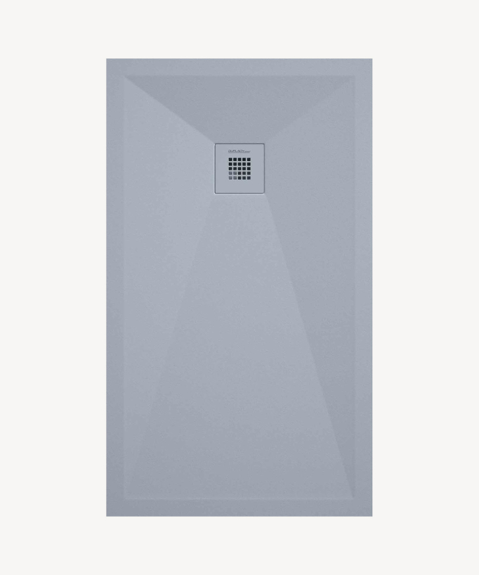 Grey Smooth Finish Shower Tray with Coloured Waste Cover - Stone Plus
