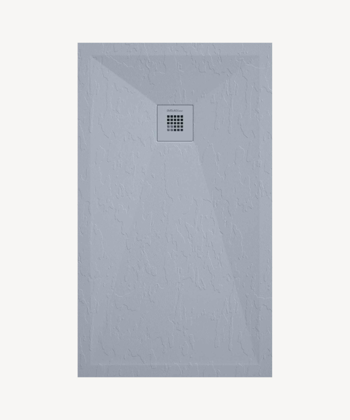 Grey Slate Finish Shower Tray with Coloured Waste Cover - Stone Plus