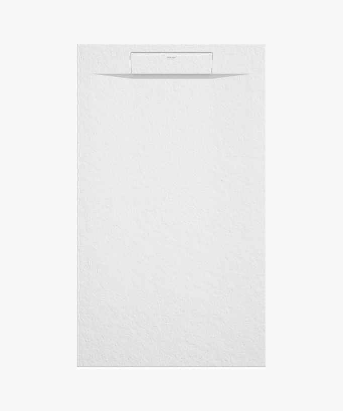 White Zeus Stone Texture Shower Tray with Coloured Waste Cover