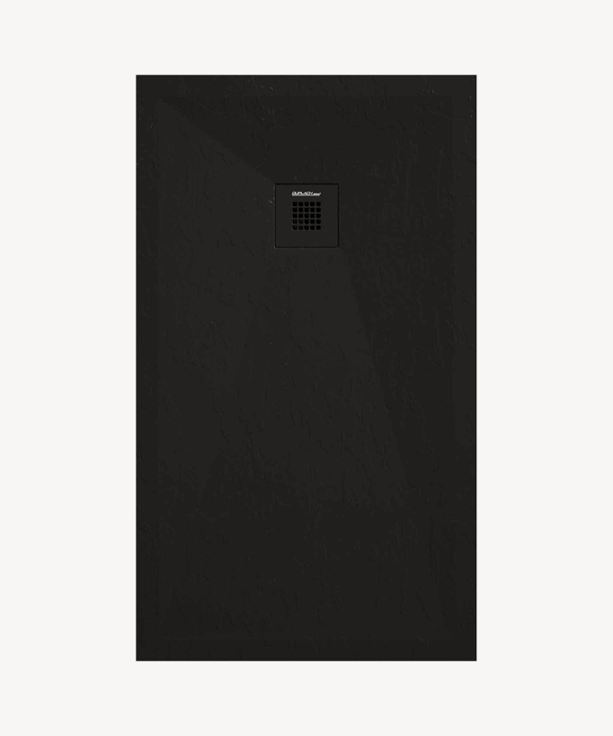 Black Slate Finish Shower Tray with Coloured Waste Cover - Stone Plus