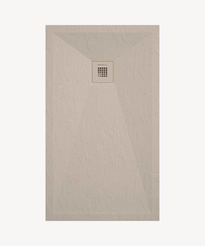 Cream Slate Finish Shower Tray with Coloured Waste Cover - Stone Plus
