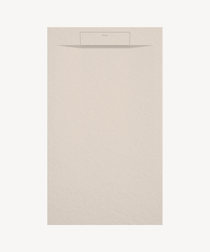 Cream Zeus Stone Texture Shower Tray with Coloured Waste Cover
