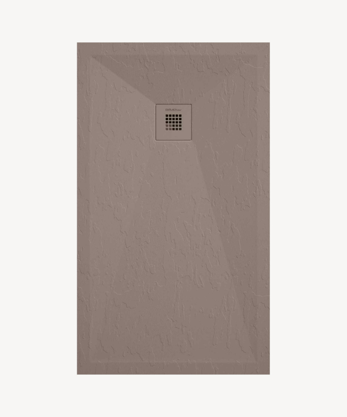 Sand Slate Finish Shower Tray with Coloured Waste Cover - Stone Plus