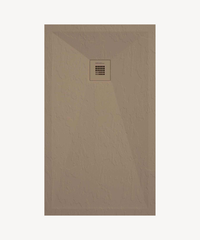Moka Slate Finish Shower Tray with Coloured Waste Cover - Stone Plus