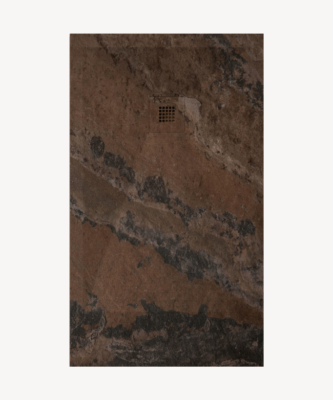 Rusty Marble Smooth Finish Shower Tray with Coloured Waste Cover - Stone 3D