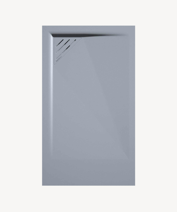 Grey Smooth Finish Shower Tray with Coloured Waste Cover - Stone MIO