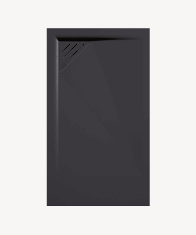 Anthracite Smooth Finish Shower Tray with Coloured Waste Cover - Stone MIO