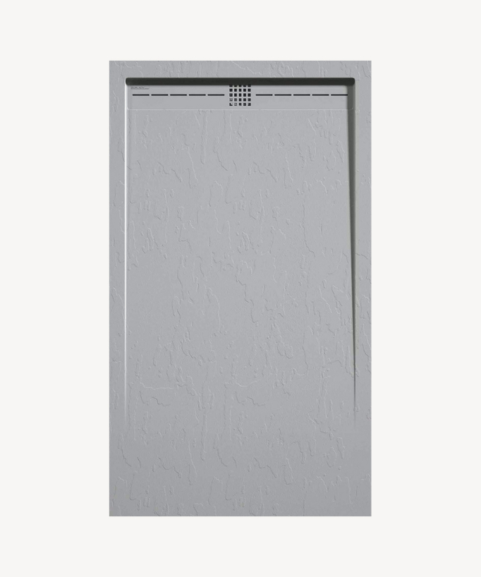Grey 7035 Slate Finish Shower Tray with Coloured Hidden Waste Cover - Stone CACH