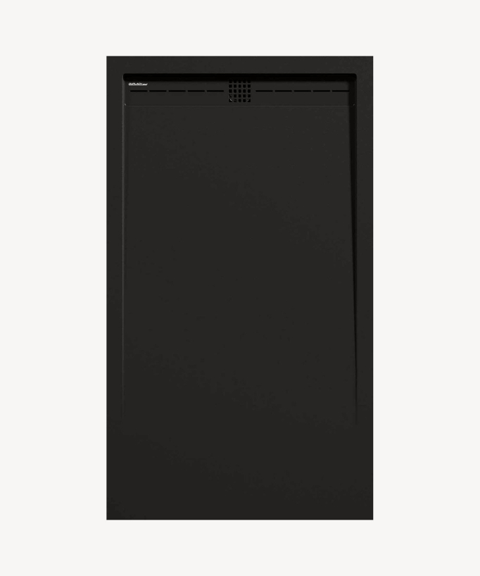 Black Smooth Finish Shower Tray with Coloured Hidden Waste Cover - Stone CACH