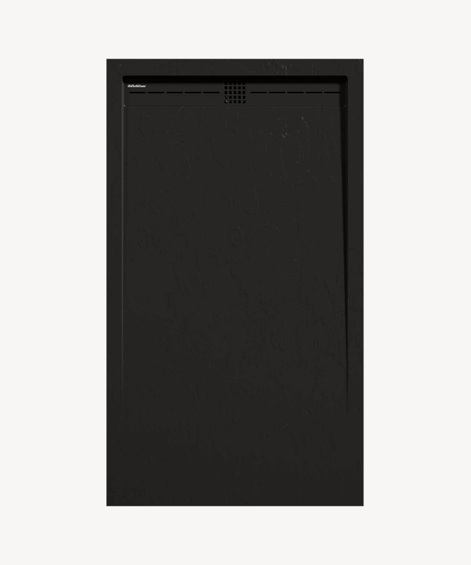 Black Slate Finish Shower Tray with Coloured Hidden Waste Cover - Stone CACH