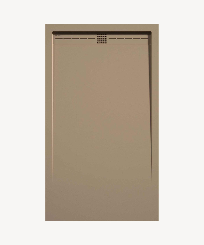 Moka Smooth Finish Shower Tray with Coloured Hidden Waste Cover - Stone CACH