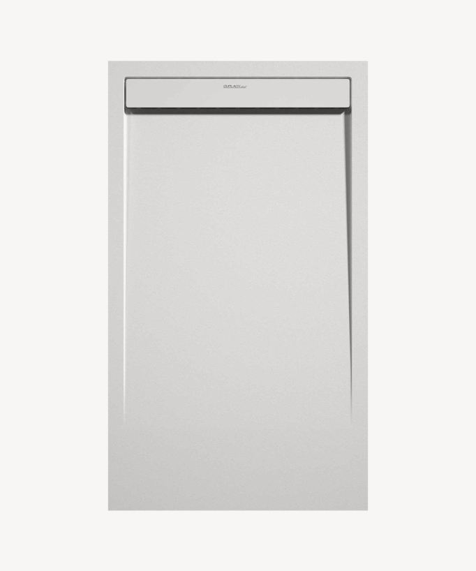 White Smooth Finish Shower Tray with Coloured Waste Cover - Stone SMART