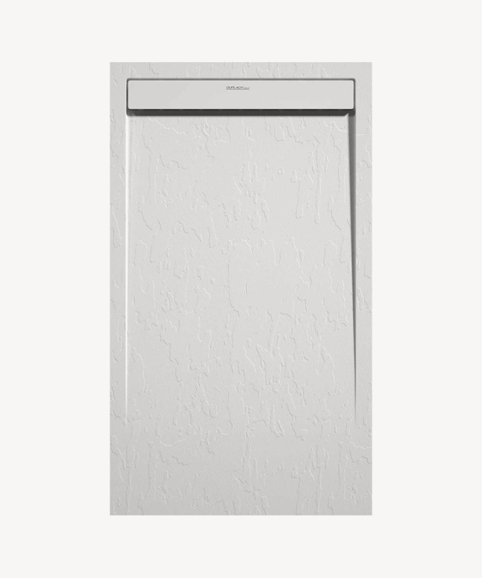 White Slate Finish Shower Tray with Coloured Waste Cover - Stone SMART