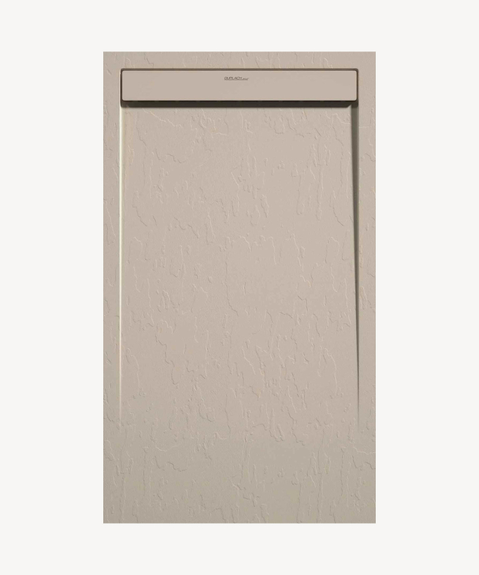 Cream Slate Finish Shower Tray with Coloured Waste Cover - Stone SMART