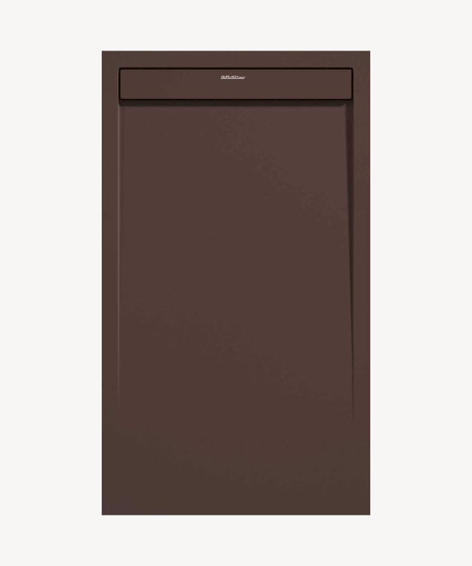 Chocolate Smooth Finish Shower Tray with Coloured Waste Cover - Stone SMART