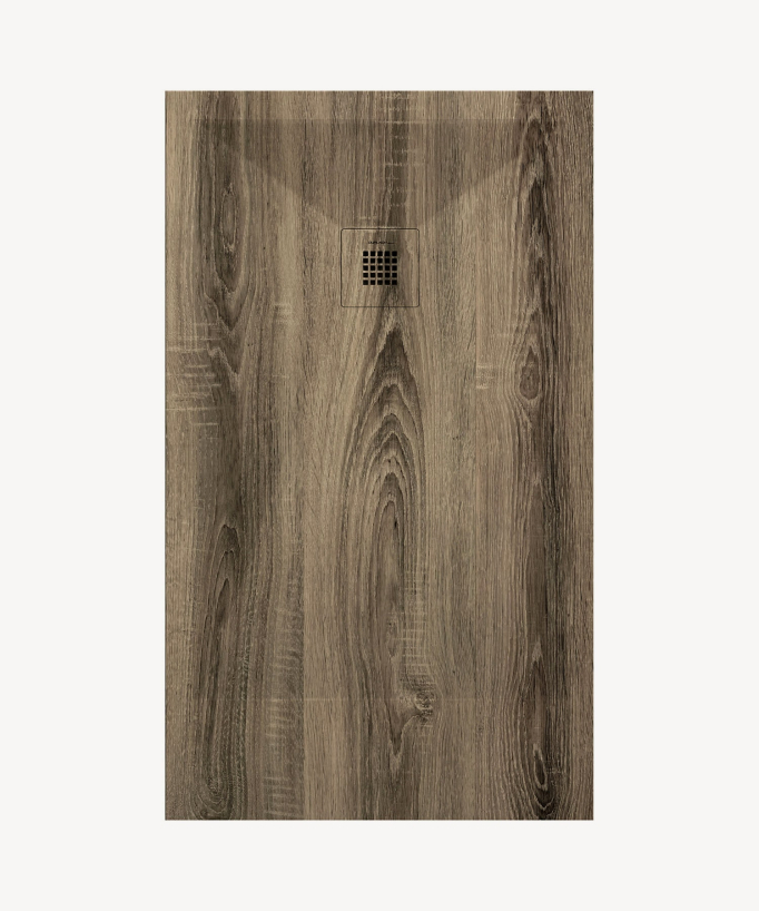 Ash Smooth Finish Shower Tray with Coloured Waste Cover - Stone 3D
