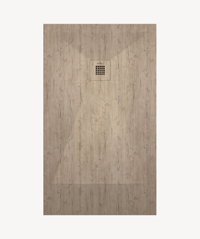 Natural Smooth Finish Shower Tray with Coloured Waste Cover - Stone 3D