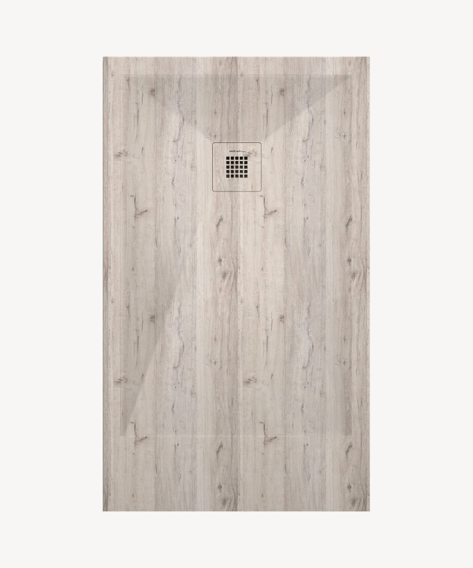 Decape Smooth Finish Shower Tray with Coloured Waste Cover - Stone 3D