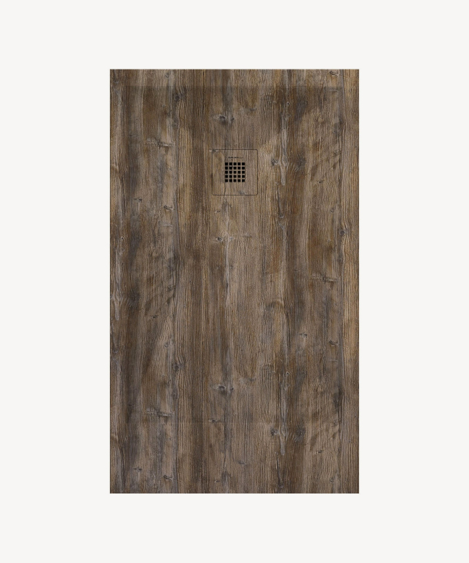 Baobab Smooth Finish Shower Tray with Coloured Waste Cover - Stone 3D