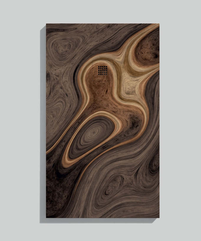 Ebony Smooth Finish Shower Tray with Coloured Waste Cover - Stone 3D