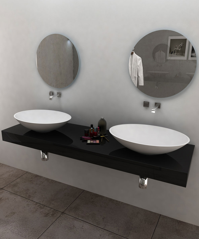 Kabinda Oval Countertop Basin - Matte White