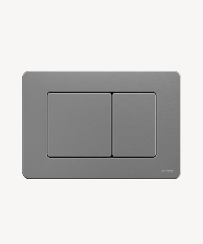 Plaque de déclenchement en acier pour bâti-support Geberit, Nickel brossé doté de deux boutons 