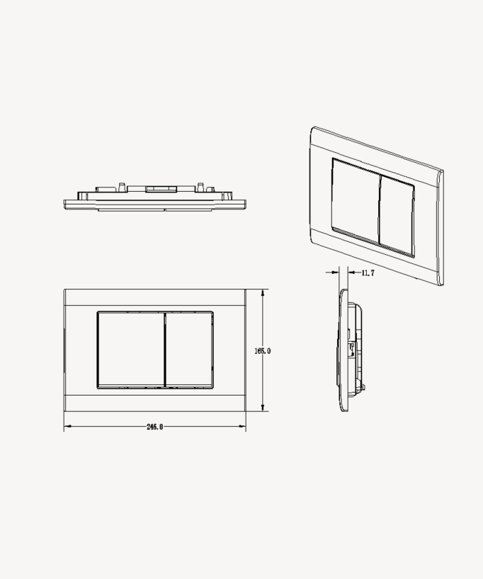Dual Flush Plate for Geberit Sigma - Matte Black