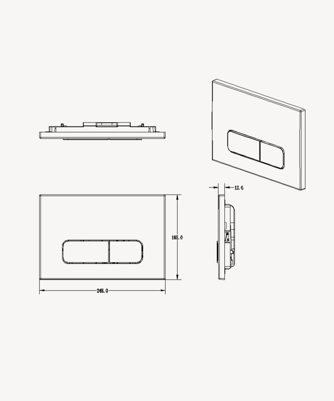 Rectangular Flush Plate for Geberit Sigma Cistern - Chrome