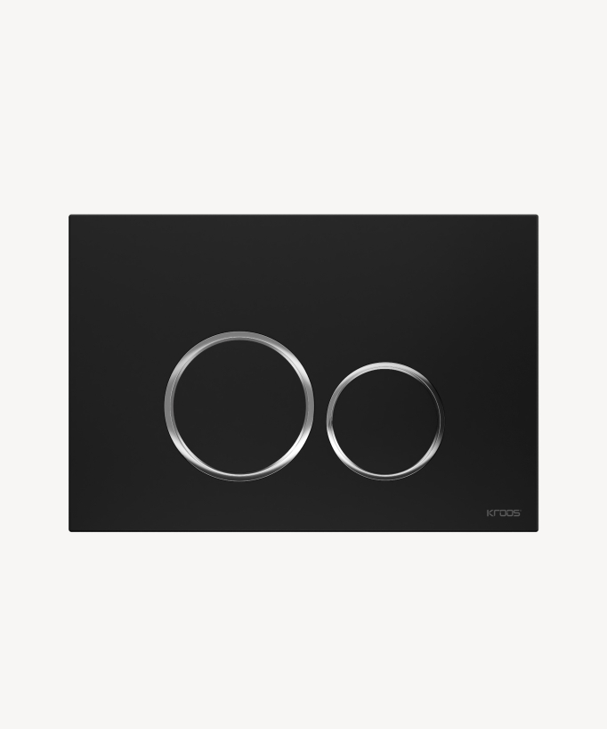 Round Dual Flush Plate for Geberit Sigma - Matte Black