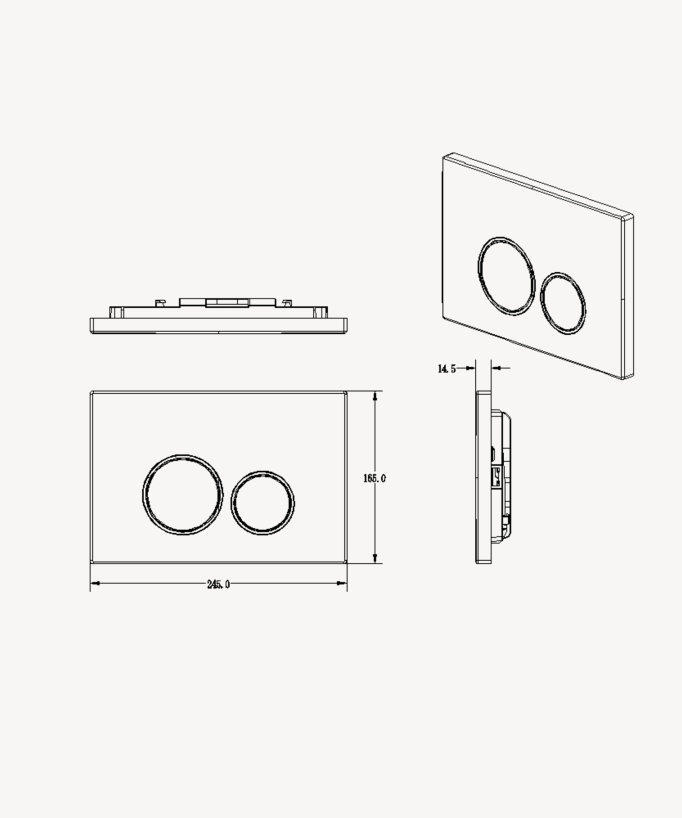 Round Dual Flush Plate for Geberit Sigma - White