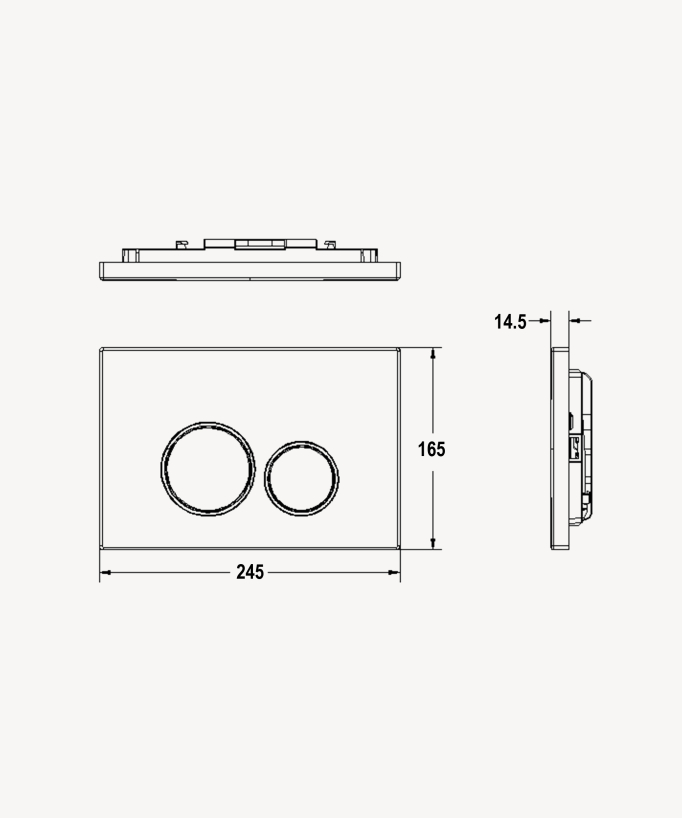 Dual Flush Stainless Steel Plate for Geberit Sigma Cistern - Brushed Gold