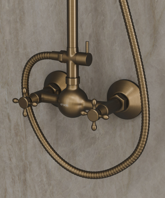 Antique Style Mixer Shower Column - Bronze Finish Rome