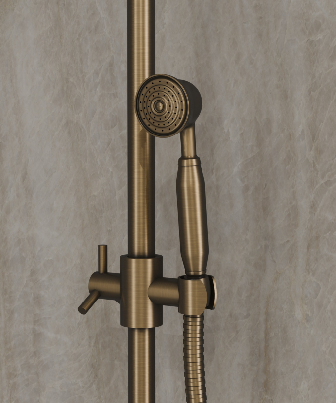 Antique Style Mixer Shower Column - Bronze Finish Rome