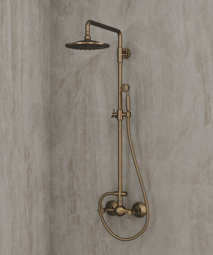 Antique Style Mixer Shower Column - Bronze Finish Rome
